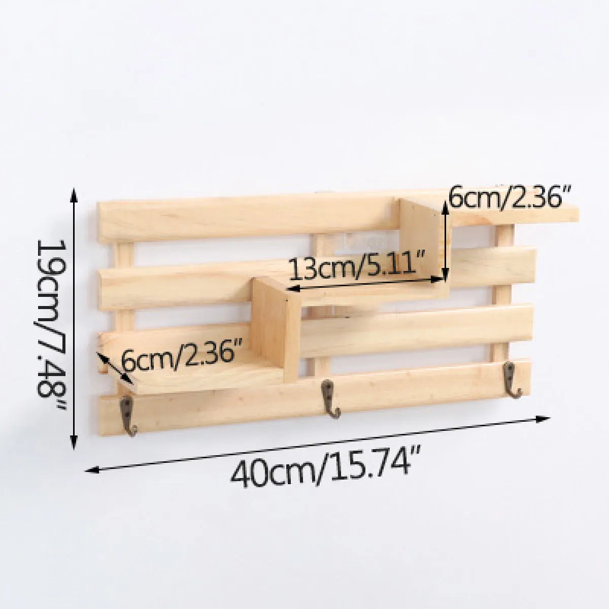 Living Room Wooden Wall Hanging Rack