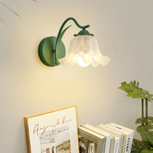 Retro Girl Head Flower Wall Lamp