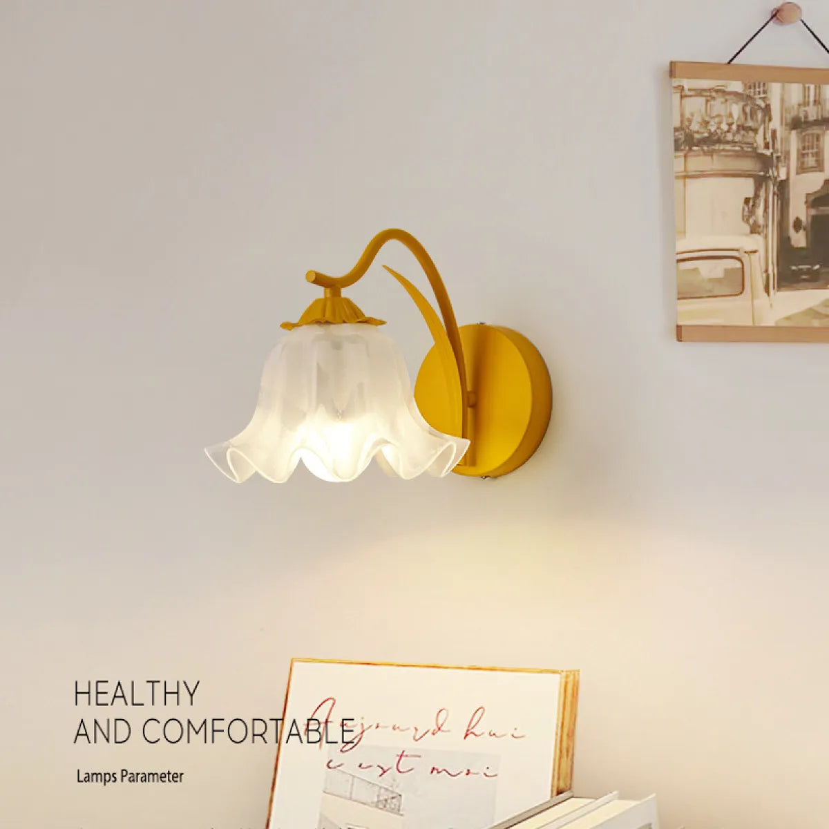 Retro Girl Head Flower Wall Lamp